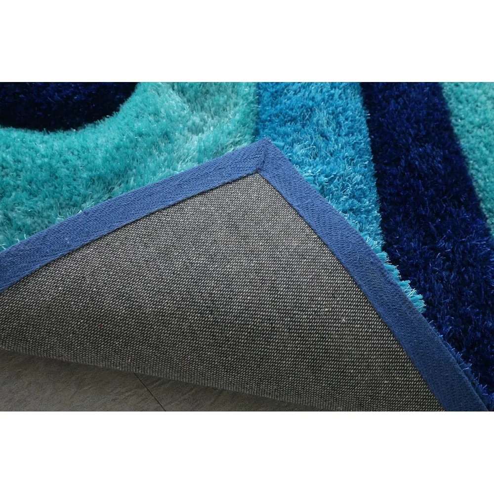 3D Shaggy Hand Tufted Shag Area Rug in Ocean Current