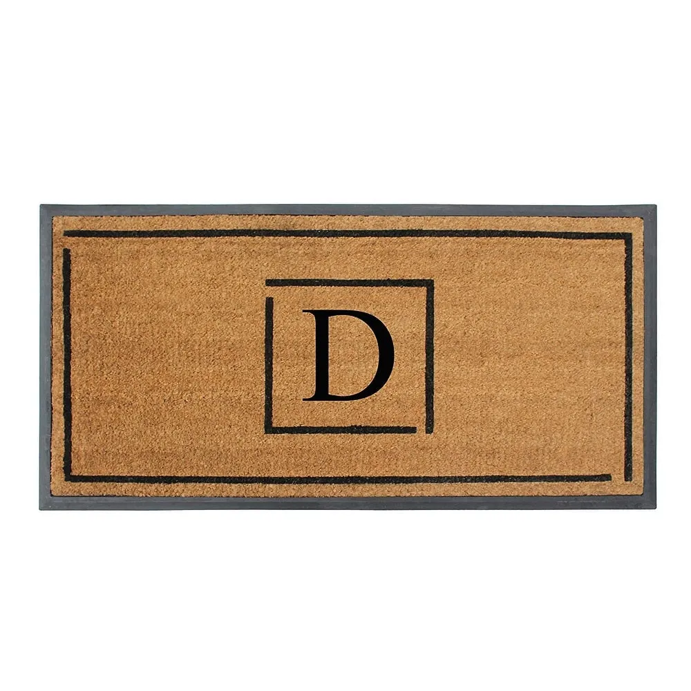 A1HC- Designer Hand-Crafted Rubber Coir Molded Double/Single Door Mat Monogrammed. Perfect and More Functional Size 24x48 Inch
