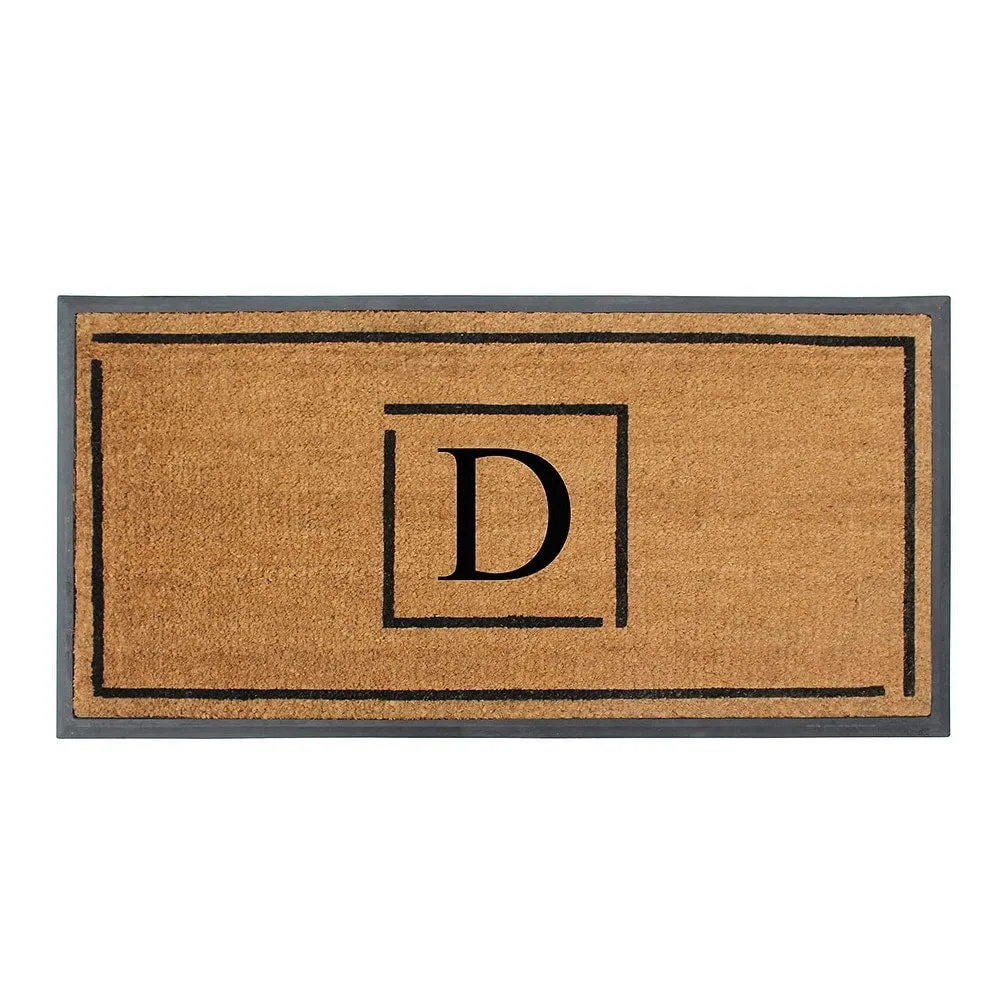 A1HC- Designer Hand-Crafted Rubber Coir Molded Double/Single Door Mat Monogrammed. Perfect and More Functional Size 24x48 Inch
