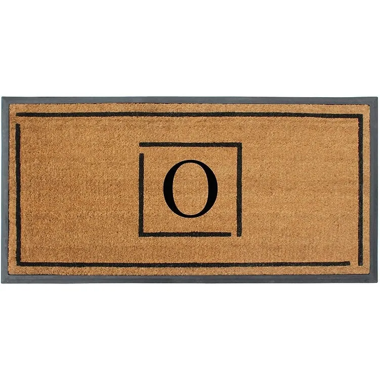 A1HC- Designer Hand-Crafted Rubber Coir Molded Double/Single Door Mat Monogrammed. Perfect and More Functional Size 24x48 Inch