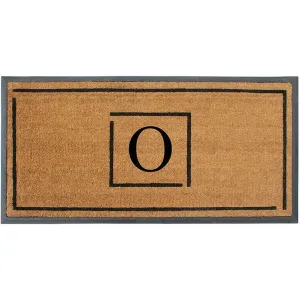 A1HC- Designer Hand-Crafted Rubber Coir Molded Double/Single Door Mat Monogrammed. Perfect and More Functional Size 24x48 Inch