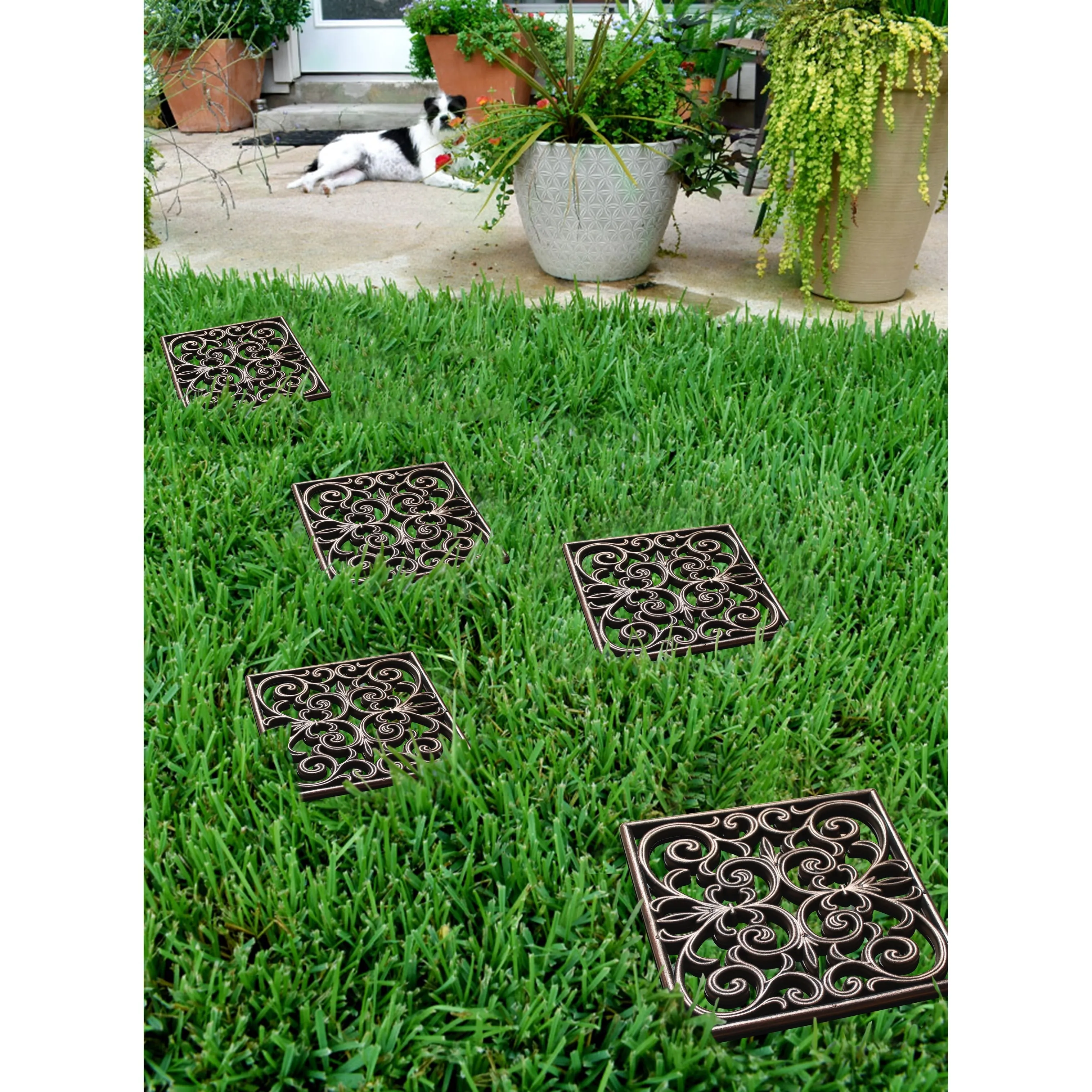 A1HC Rubber Step Mat Multi Functional -Garden Stepping Stone Mat. Outdoor Decorative Tray