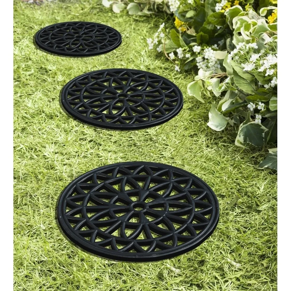 A1HC Rubber Step Mat Multi Functional -Garden Stepping Stone Mat. Outdoor Decorative Tray
