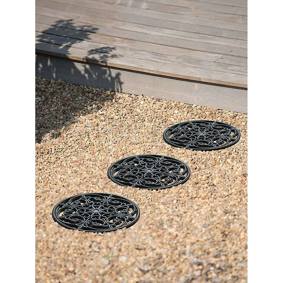 A1HC Rubber Step Mat Multi Functional -Garden Stepping Stone Mat. Outdoor Decorative Tray