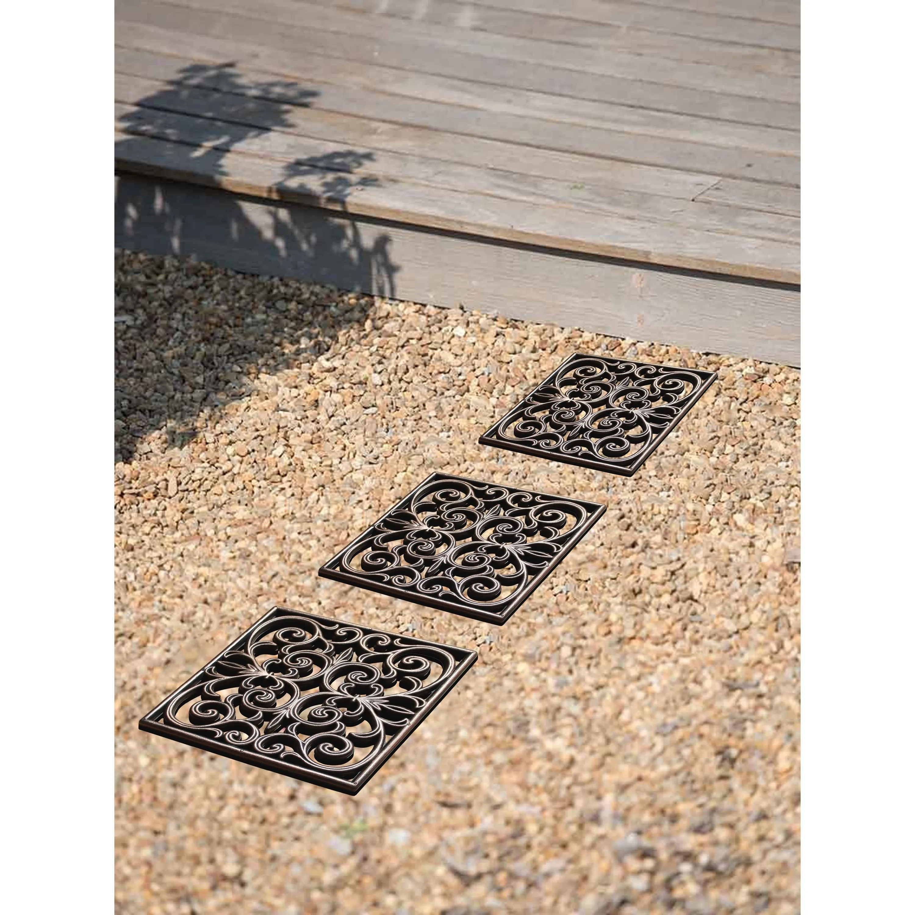A1HC Rubber Step Mat Multi Functional -Garden Stepping Stone Mat. Outdoor Decorative Tray