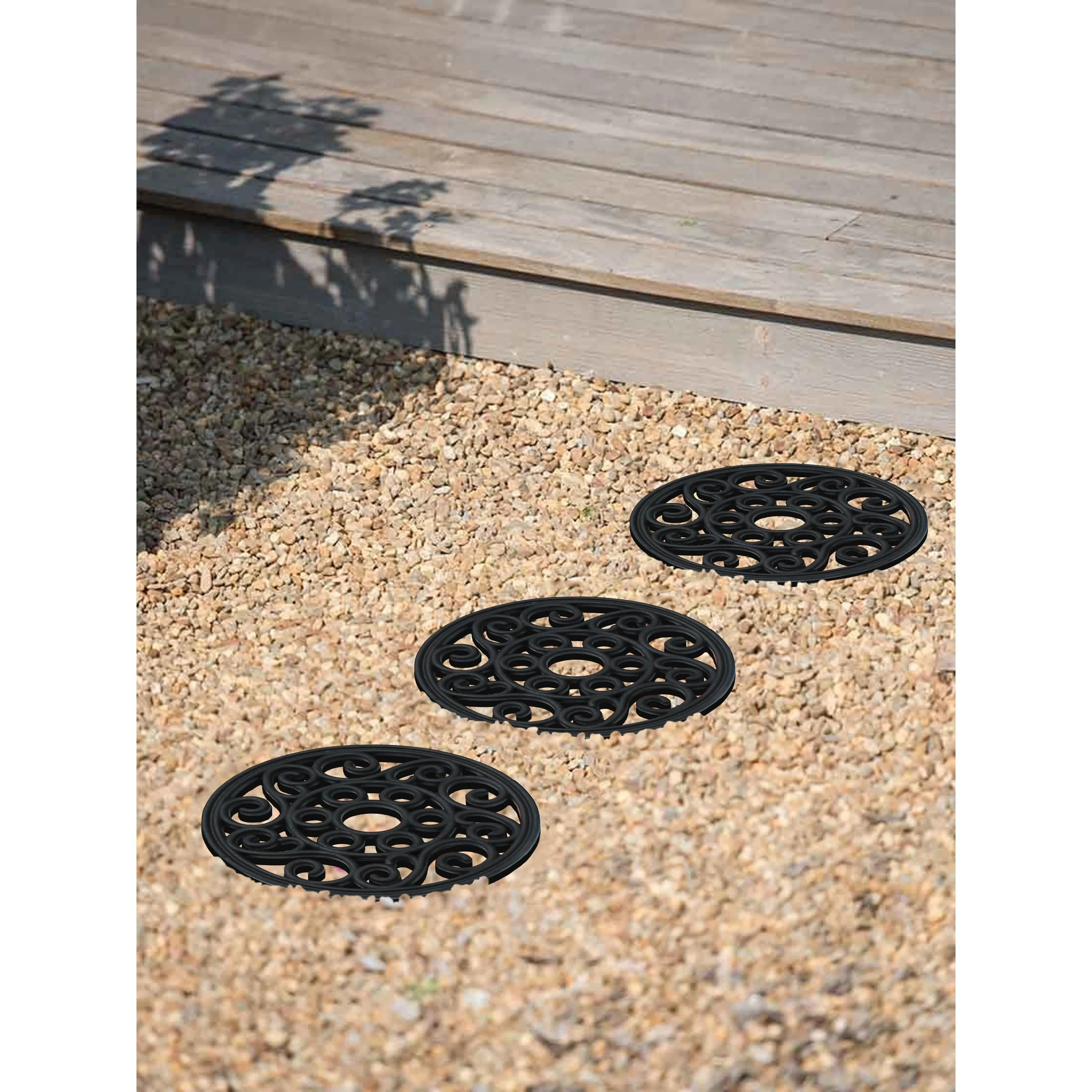 A1HC Rubber Step Mat Multi Functional -Garden Stepping Stone Mat. Outdoor Decorative Tray