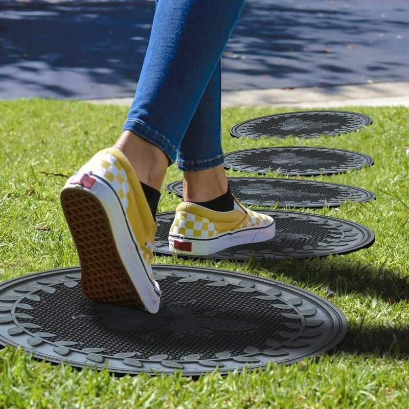 A1HC Rubber Step Mat Multi Functional -Garden Stepping Stone Mat. Outdoor Decorative Tray