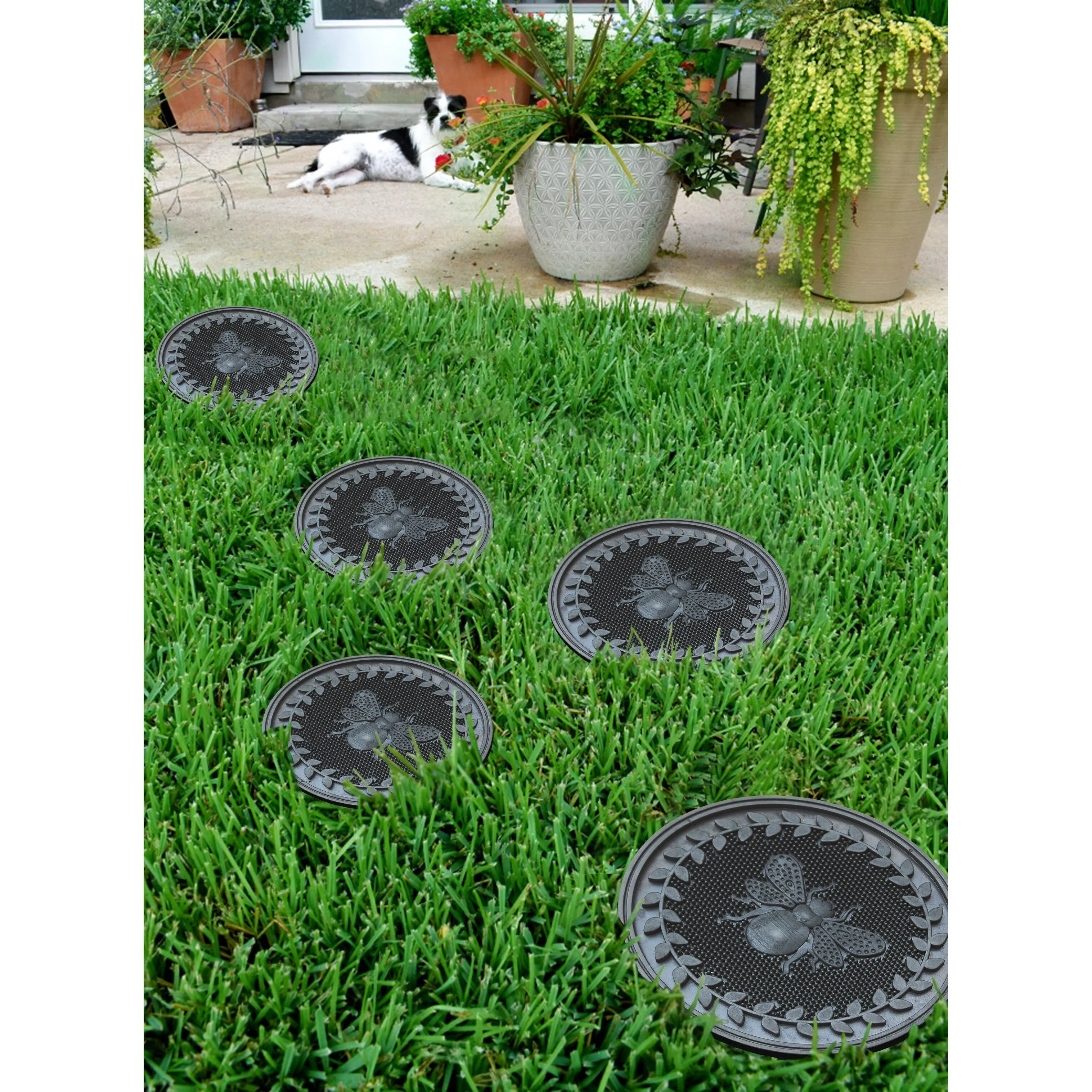 A1HC Rubber Step Mat Multi Functional -Garden Stepping Stone Mat. Outdoor Decorative Tray