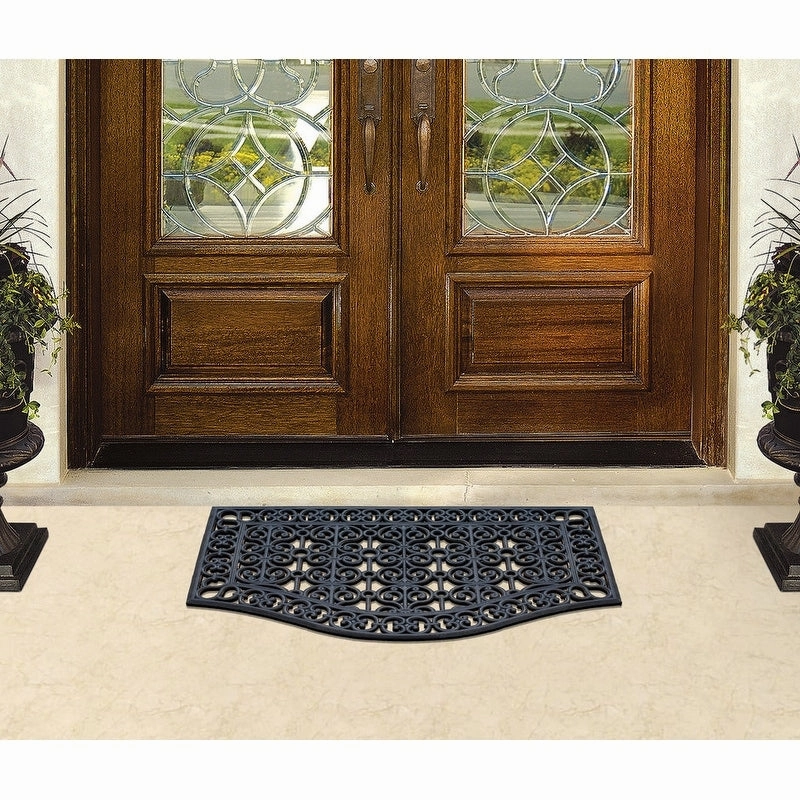 A1HC Large Outdoor Floor Door Mat. Natural Rubber Grill Drainable Design & Anti Fatigue 24x39 for Indoor Outdoor Use