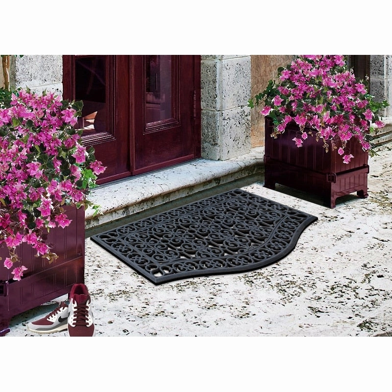 A1HC Large Outdoor Floor Door Mat. Natural Rubber Grill Drainable Design & Anti Fatigue 24x39 for Indoor Outdoor Use