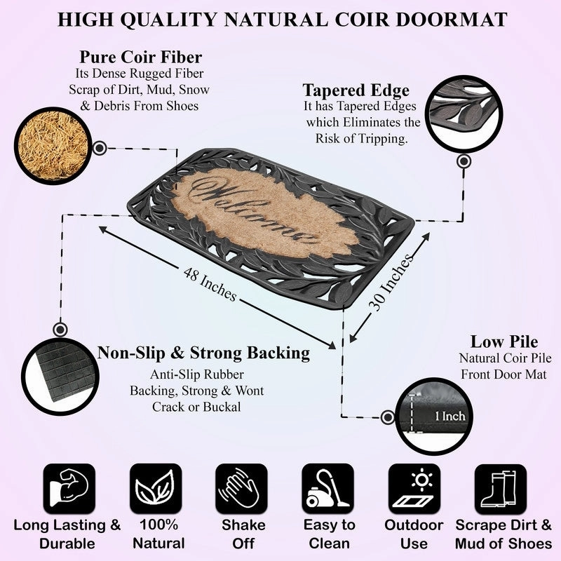 A1HC Rubber and Coir Large Heavy-Duty Outdoor Doormat