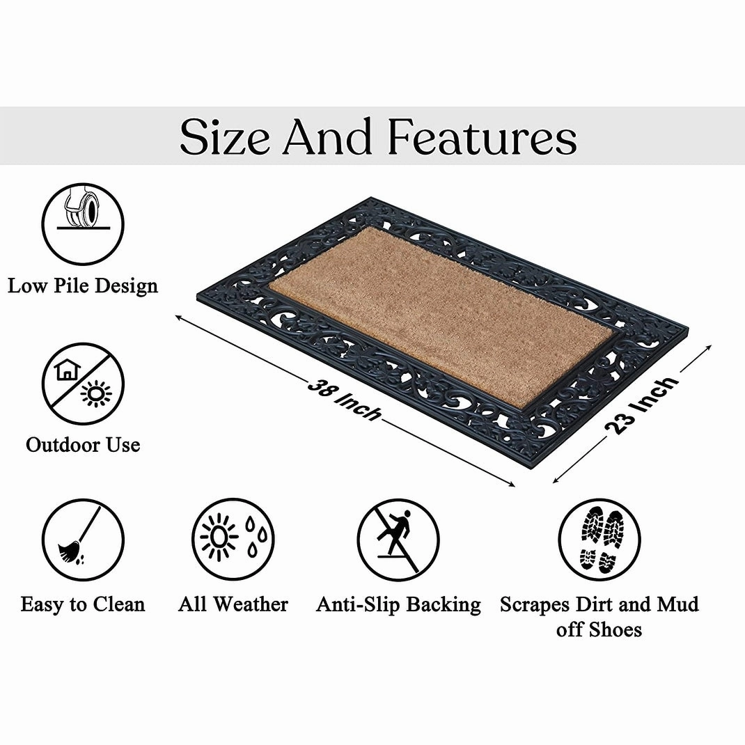 A1HC Rubber and Coir Large Heavy-Duty Outdoor Doormat