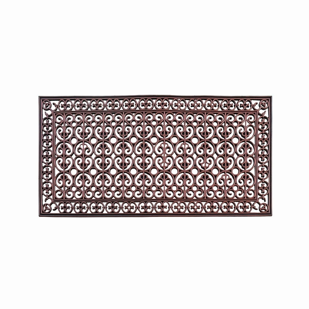 A1HC Rubber Paisley Non Slip Heavy Duty Front Door Welcome Rubber Extra Large Size Double Doormat 30 X 60