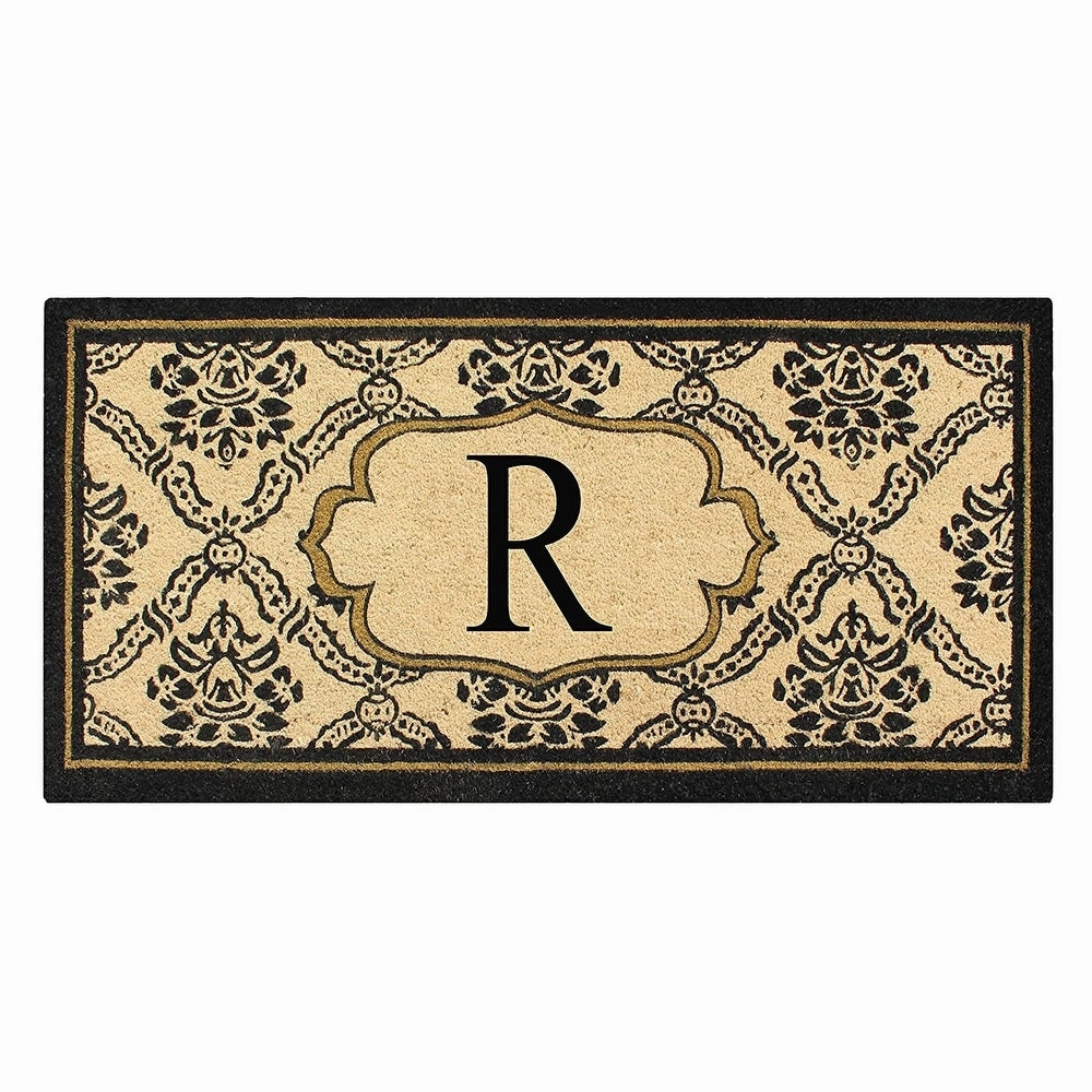 A1HC Uriel Bleached Coir Anti-shred Monogrammed Doormat. 30 X 60