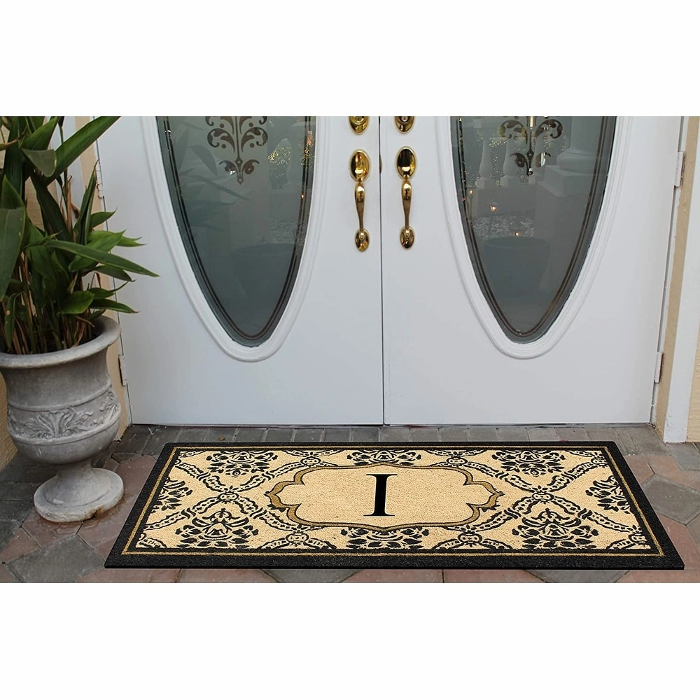 A1HC Uriel Bleached Coir Anti-shred Monogrammed Doormat. 30 X 60