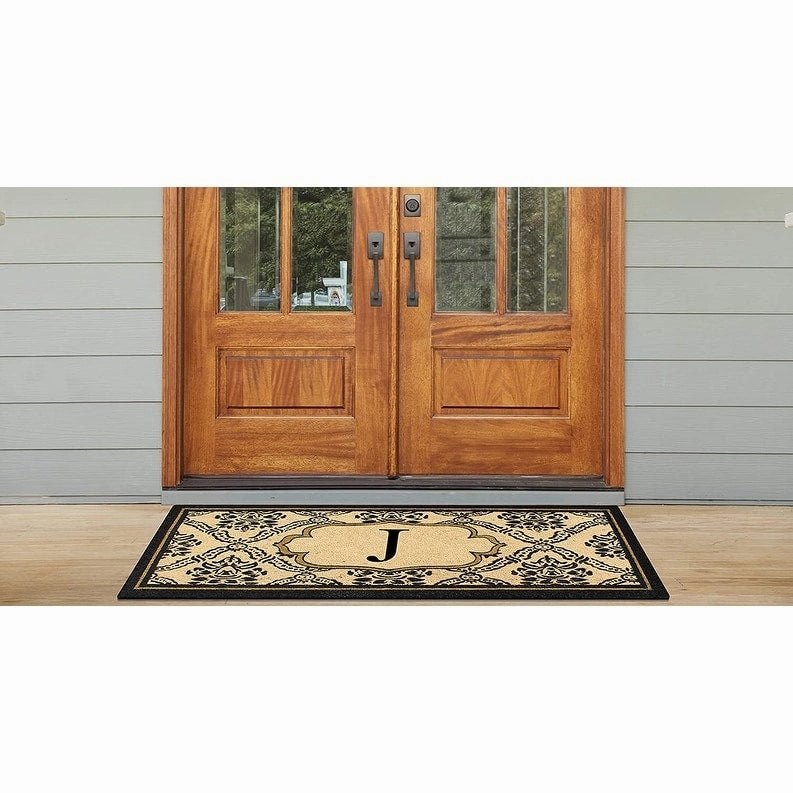 A1HC Uriel Bleached Coir Anti-shred Monogrammed Doormat. 30 X 60