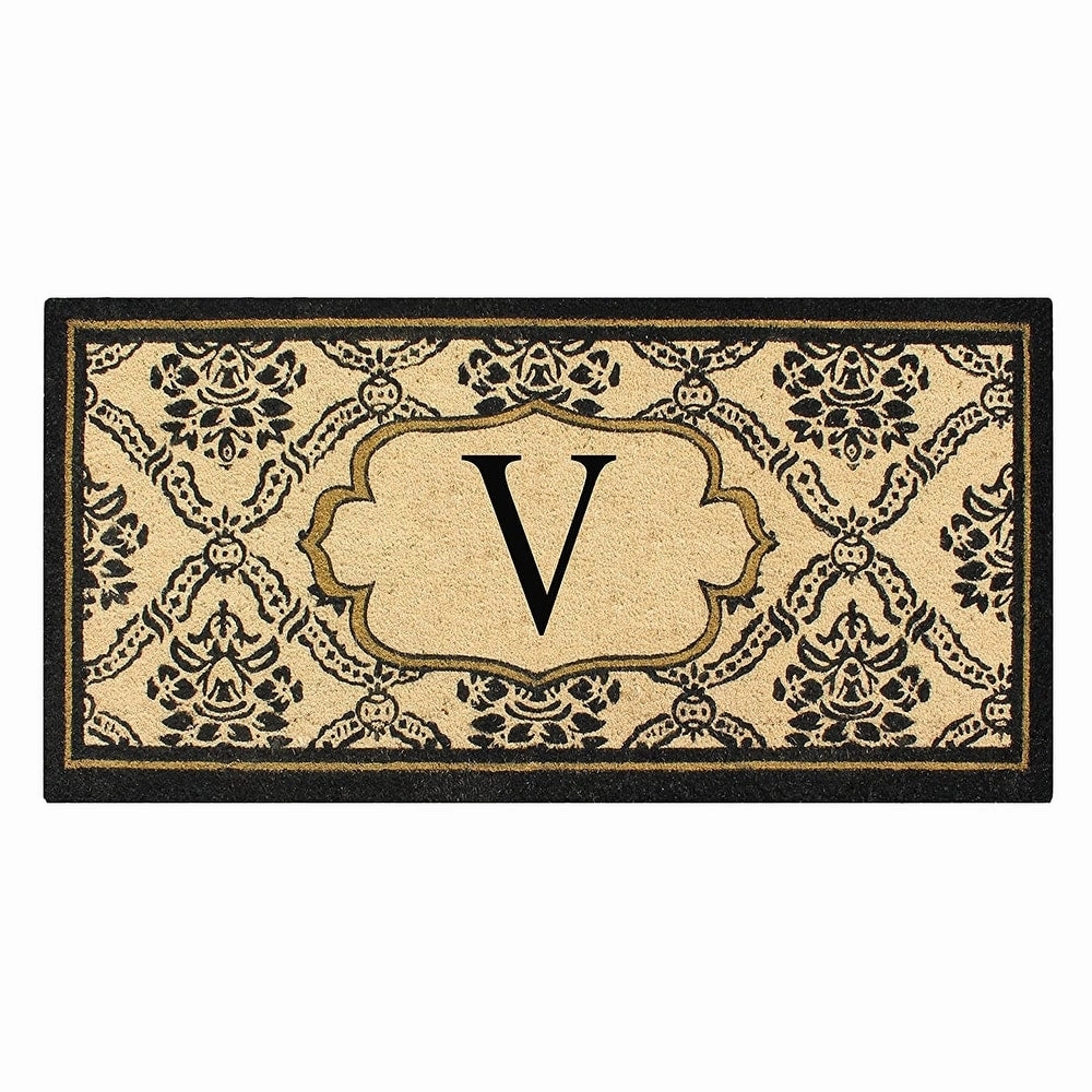 A1HC Uriel Bleached Coir Anti-shred Monogrammed Doormat. 30 X 60
