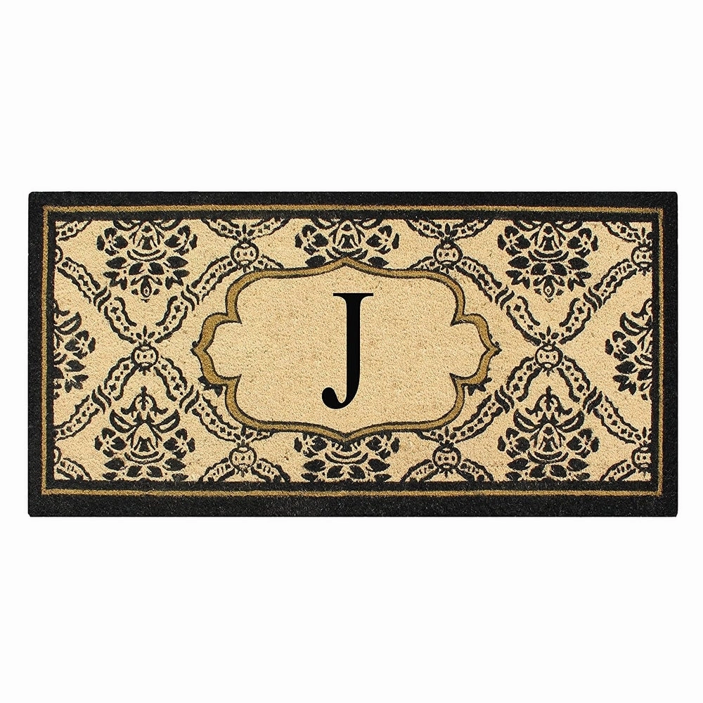 A1HC Uriel Bleached Coir Anti-shred Monogrammed Doormat. 30 X 60