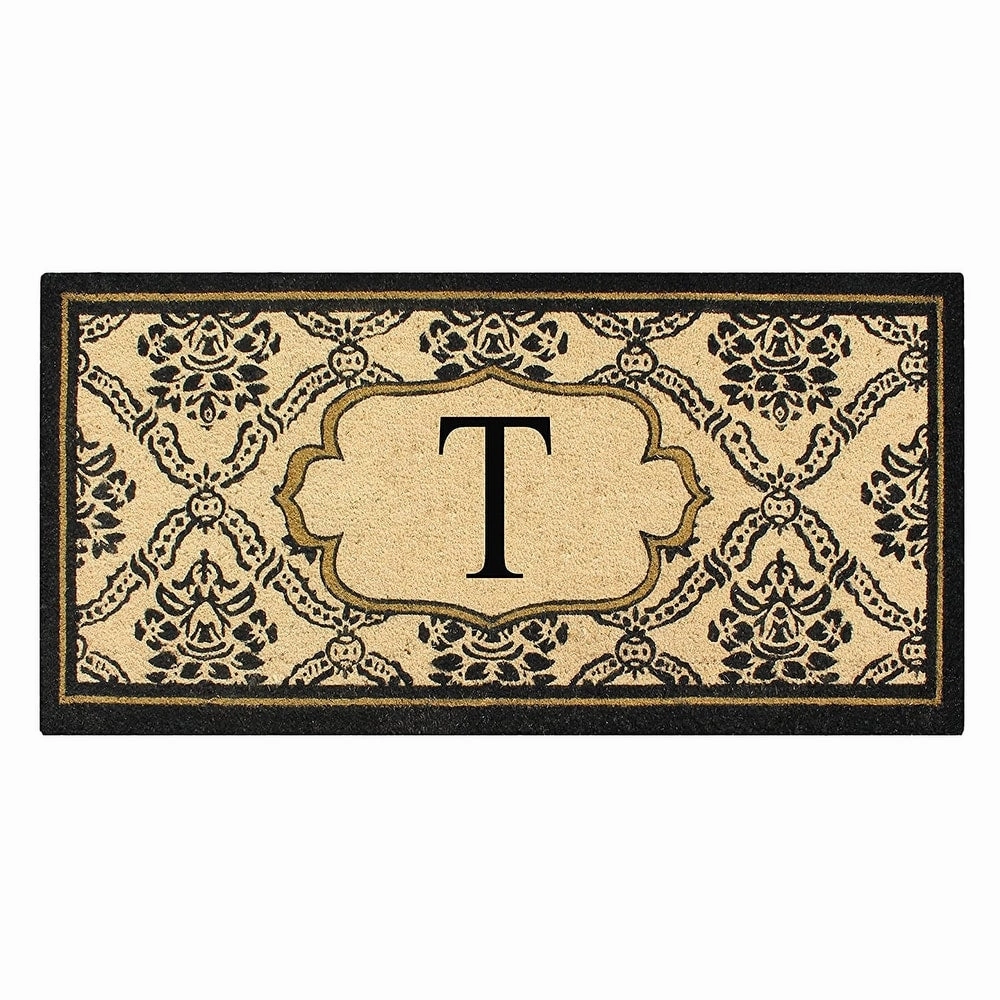A1HC Uriel Bleached Coir Anti-shred Monogrammed Doormat. 30 X 60