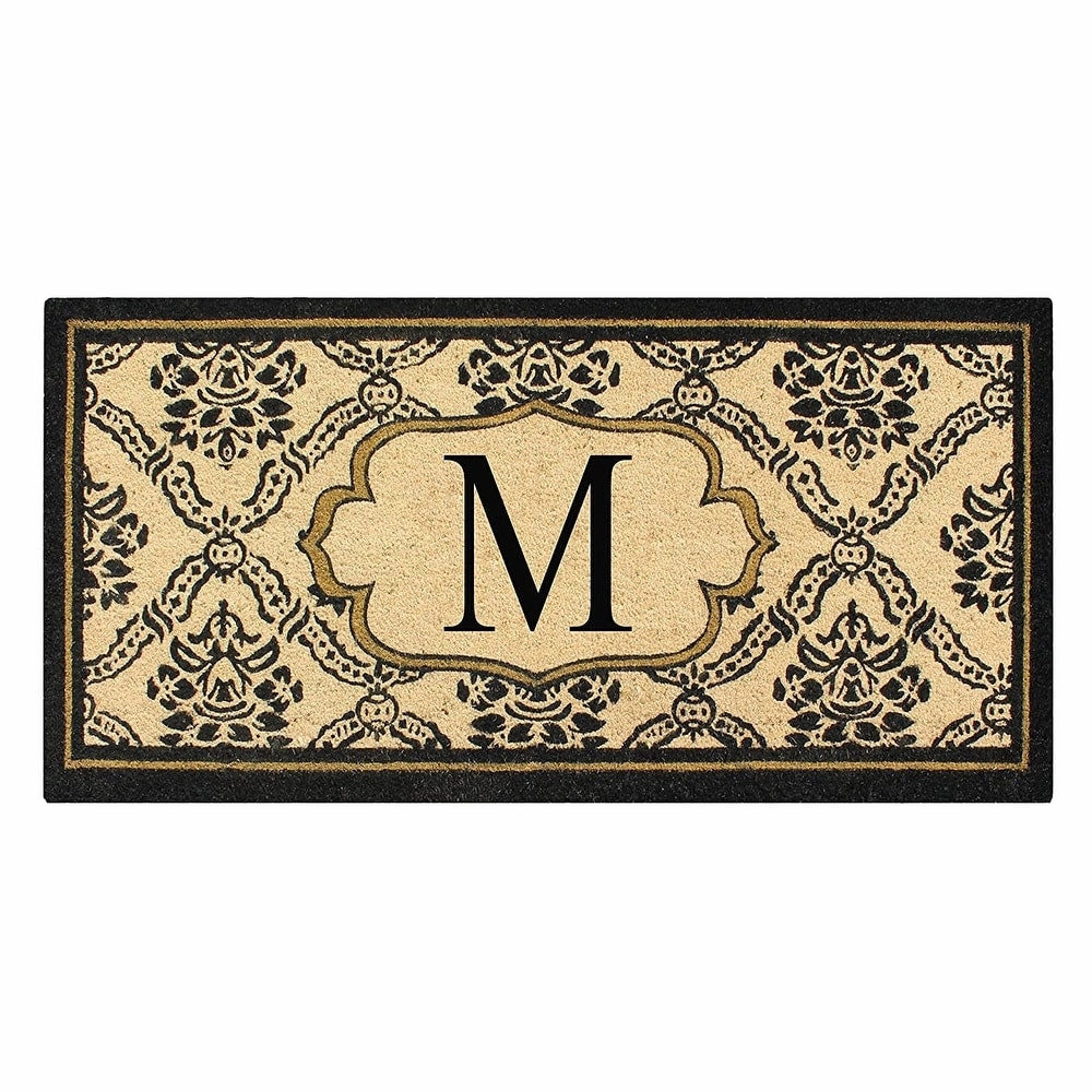 A1HC Uriel Bleached Coir Anti-shred Monogrammed Doormat. 30 X 60