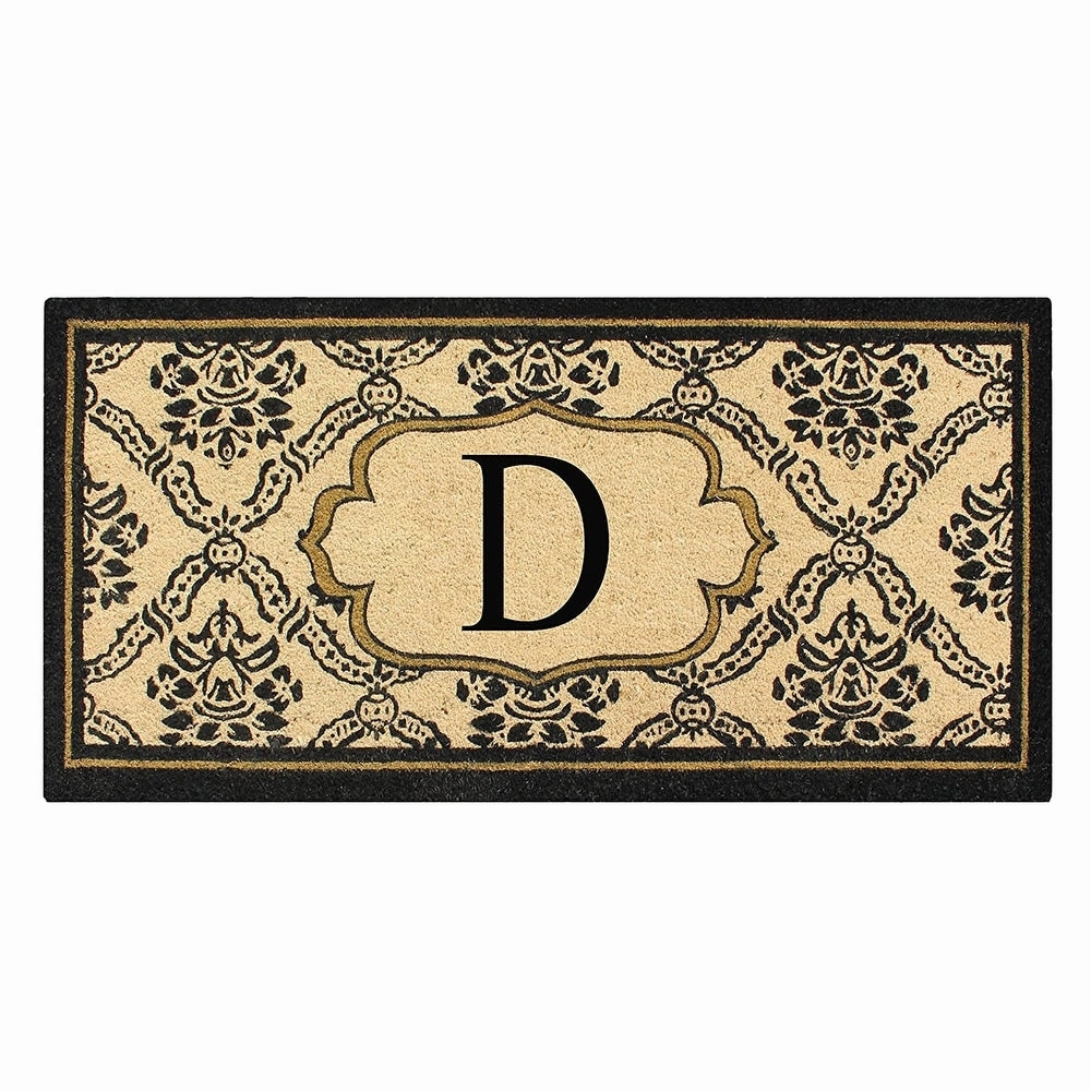 A1HC Uriel Bleached Coir Anti-shred Monogrammed Doormat. 30 X 60