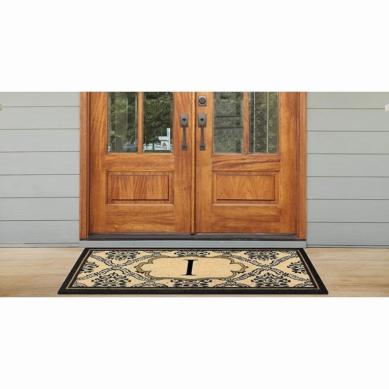 A1HC Uriel Bleached Coir Anti-shred Monogrammed Doormat. 30 X 60