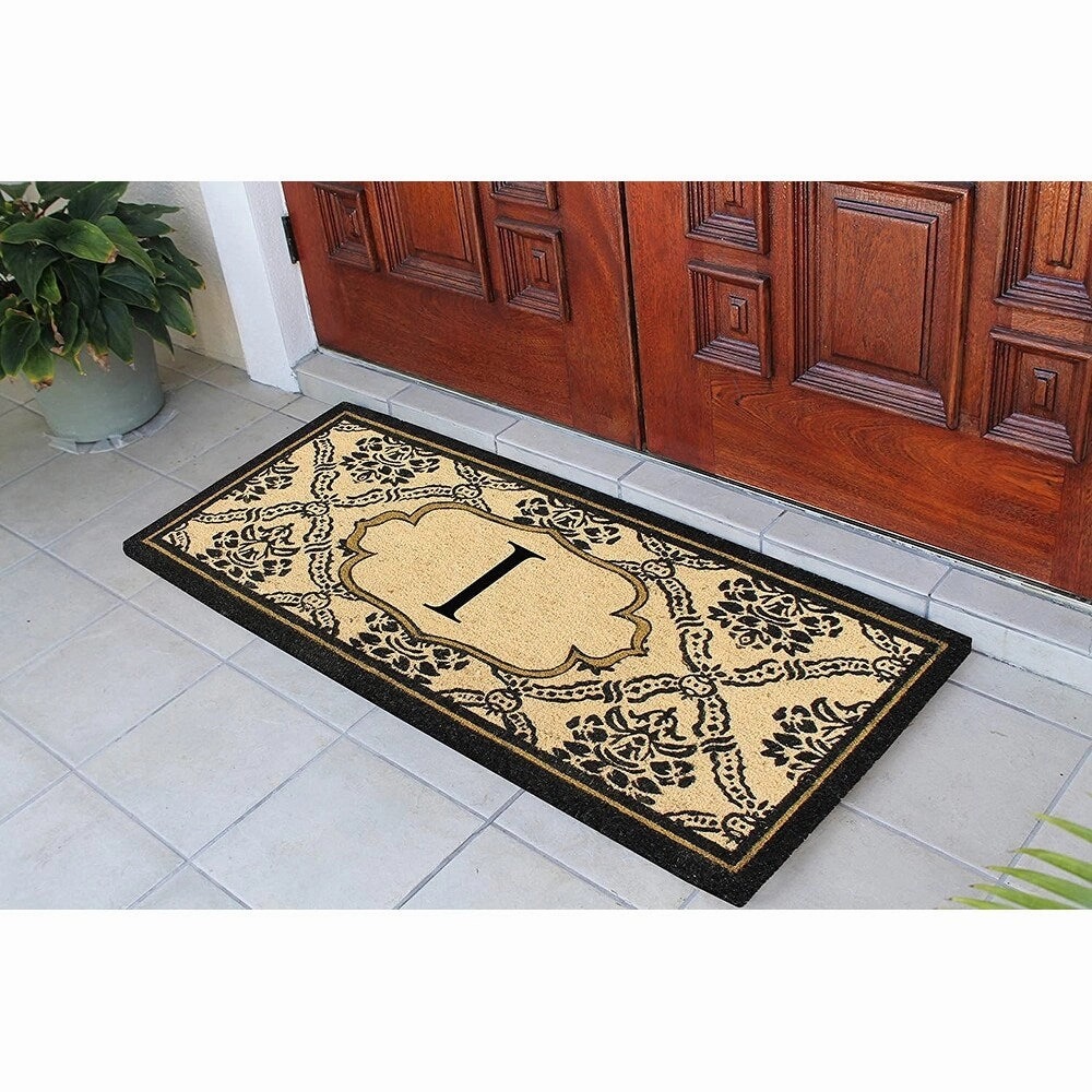 A1HC Uriel Bleached Coir Anti-shred Monogrammed Doormat. 30 X 60