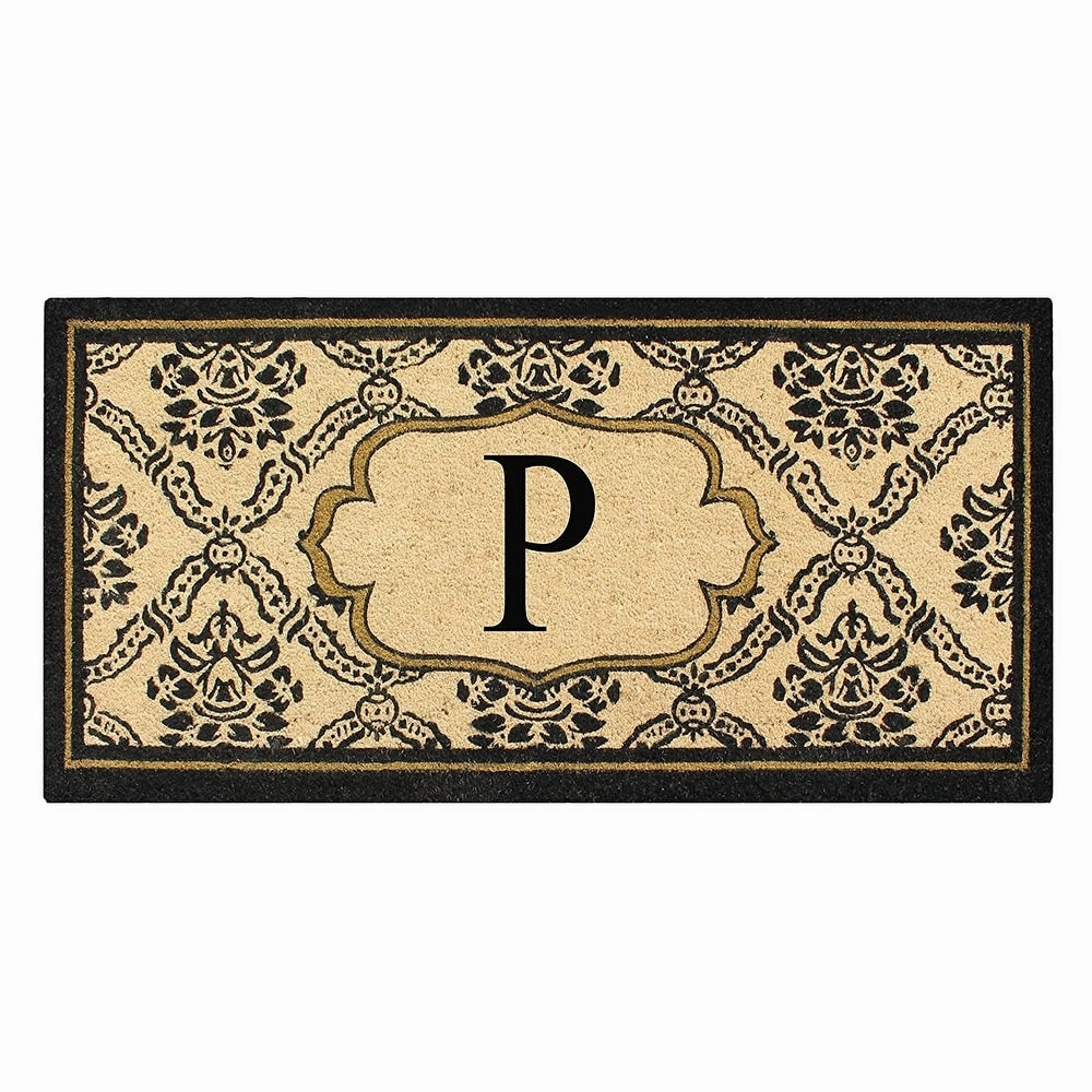 A1HC Uriel Bleached Coir Anti-shred Monogrammed Doormat. 30 X 60