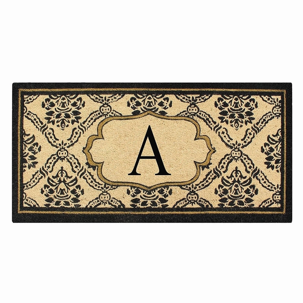 A1HC Uriel Bleached Coir Anti-shred Monogrammed Doormat. 30 X 60