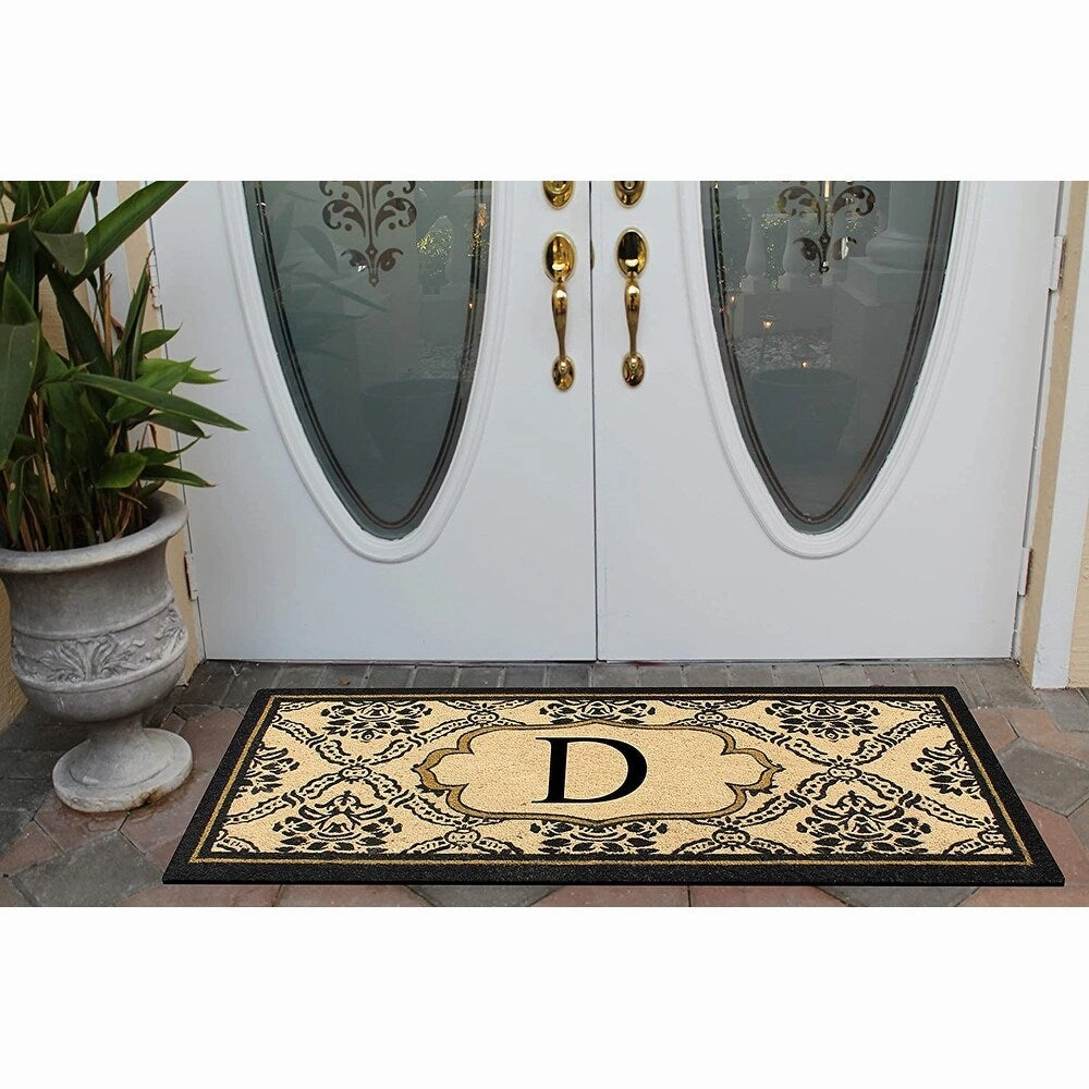 A1HC Uriel Bleached Coir Anti-shred Monogrammed Doormat. 30 X 60