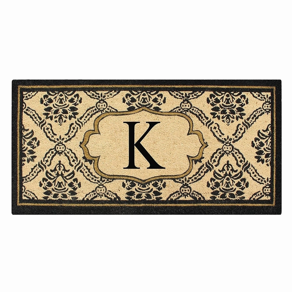 A1HC Uriel Bleached Coir Anti-shred Monogrammed Doormat. 30 X 60