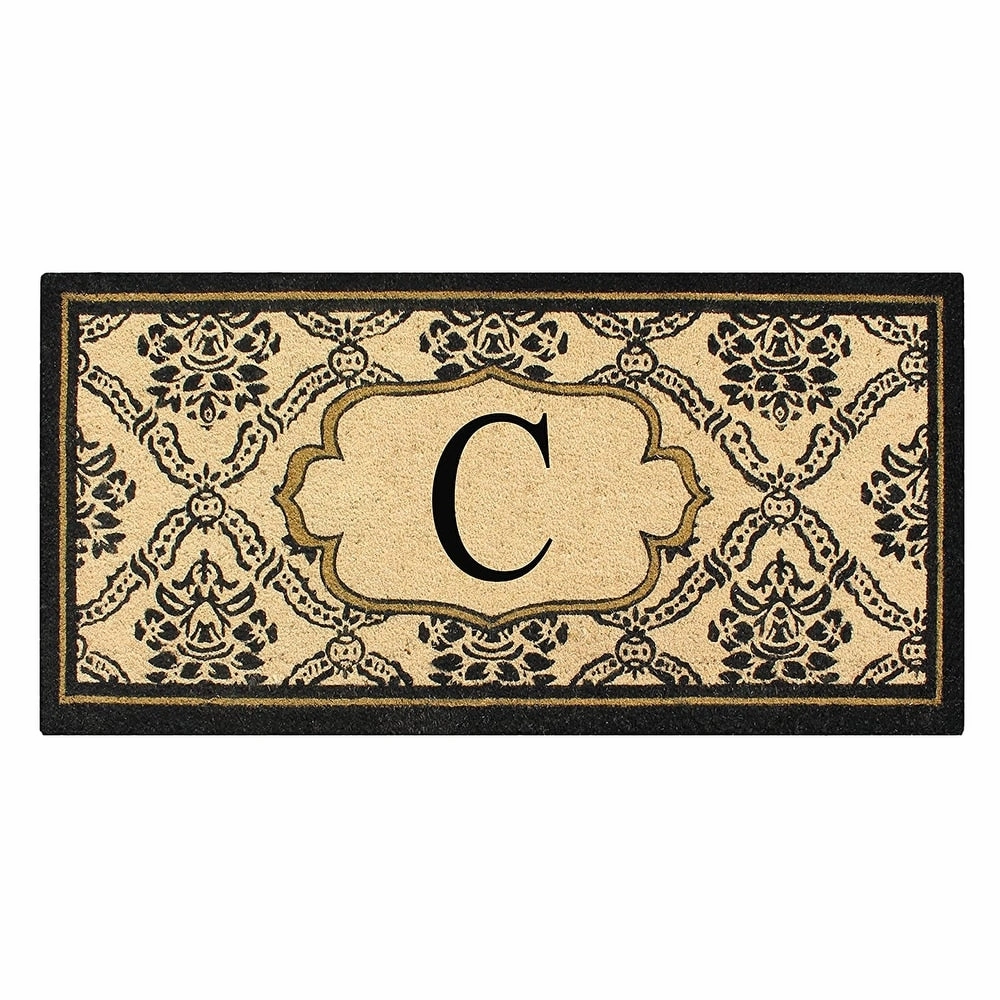 A1HC Uriel Bleached Coir Anti-shred Monogrammed Doormat. 30 X 60