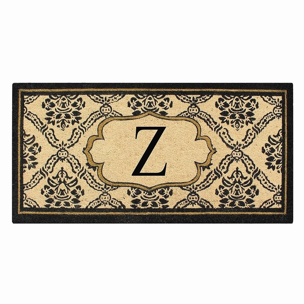 A1HC Uriel Bleached Coir Anti-shred Monogrammed Doormat. 30 X 60