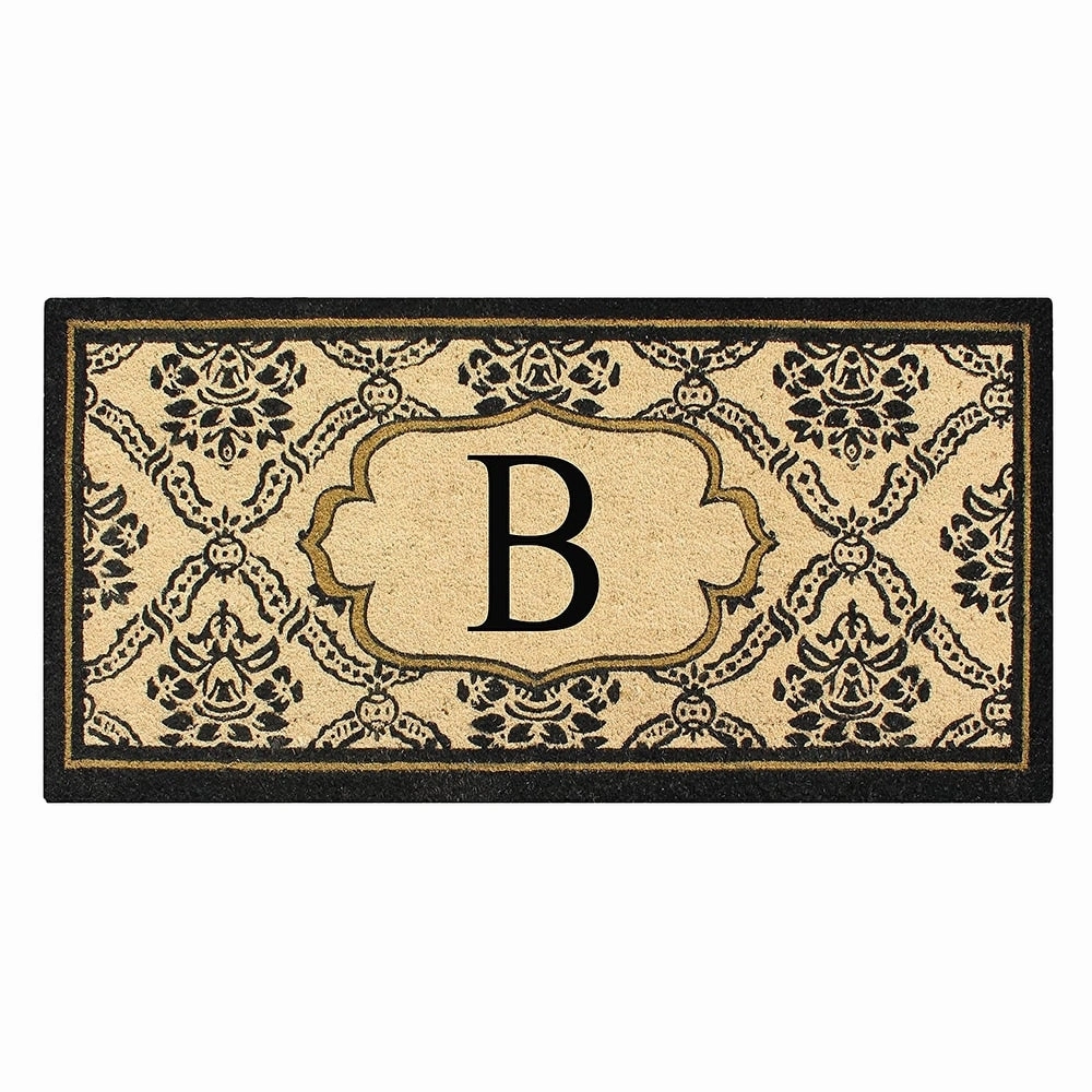 A1HC Uriel Bleached Coir Anti-shred Monogrammed Doormat. 30 X 60