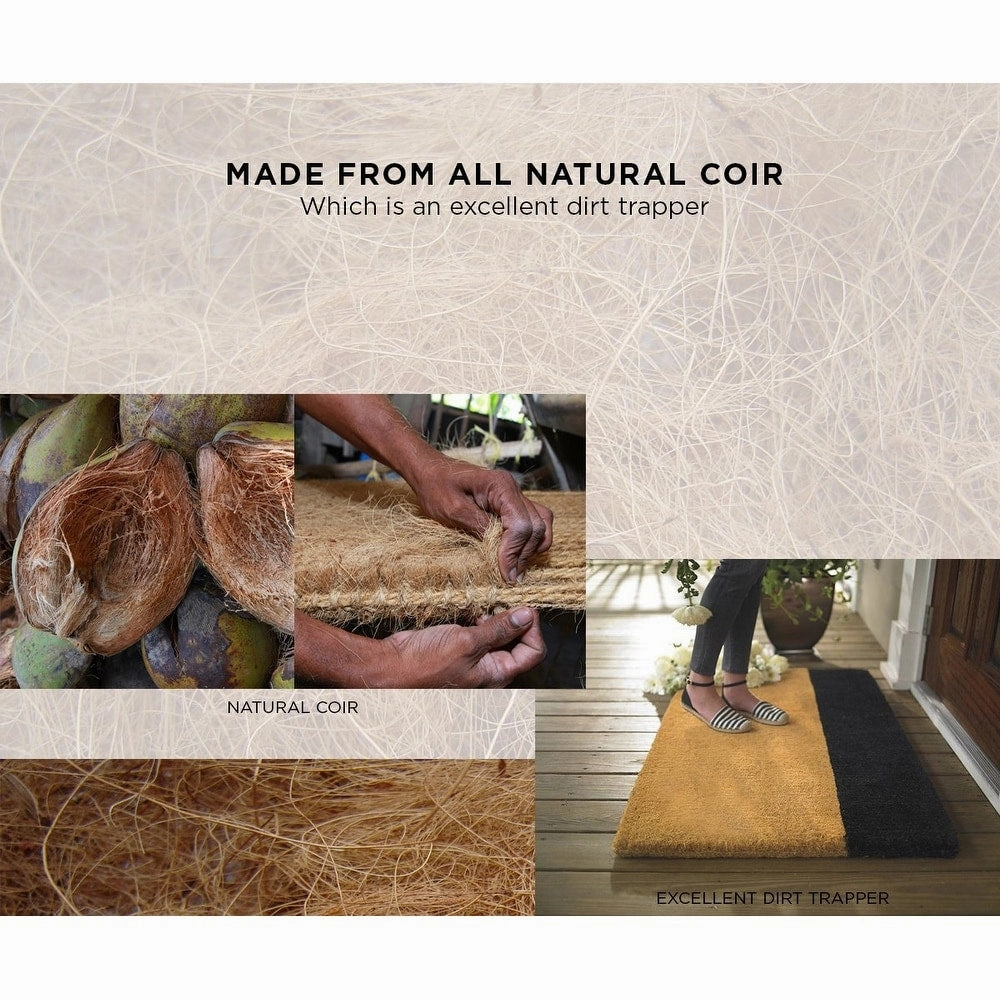 A1HC Uriel Bleached Coir Anti-shred Monogrammed Doormat. 30 X 60