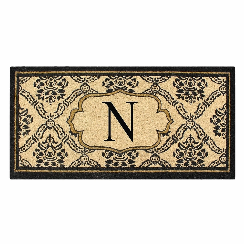 A1HC Uriel Bleached Coir Anti-shred Monogrammed Doormat. 30 X 60