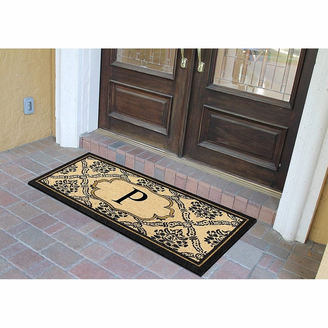 A1HC Uriel Bleached Coir Anti-shred Monogrammed Doormat. 30 X 60