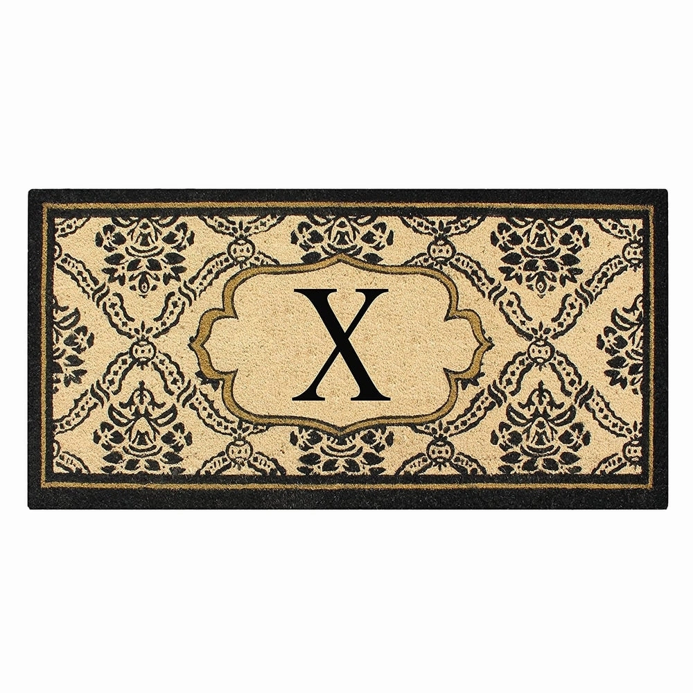 A1HC Uriel Bleached Coir Anti-shred Monogrammed Doormat. 30 X 60
