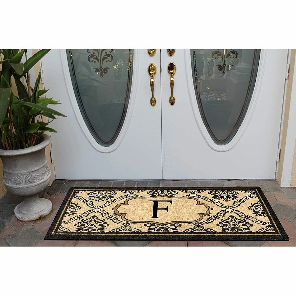 A1HC Uriel Bleached Coir Anti-shred Monogrammed Doormat. 30 X 60