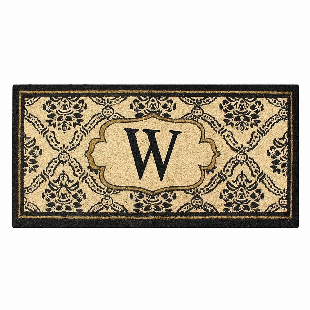 A1HC Uriel Bleached Coir Anti-shred Monogrammed Doormat. 30 X 60