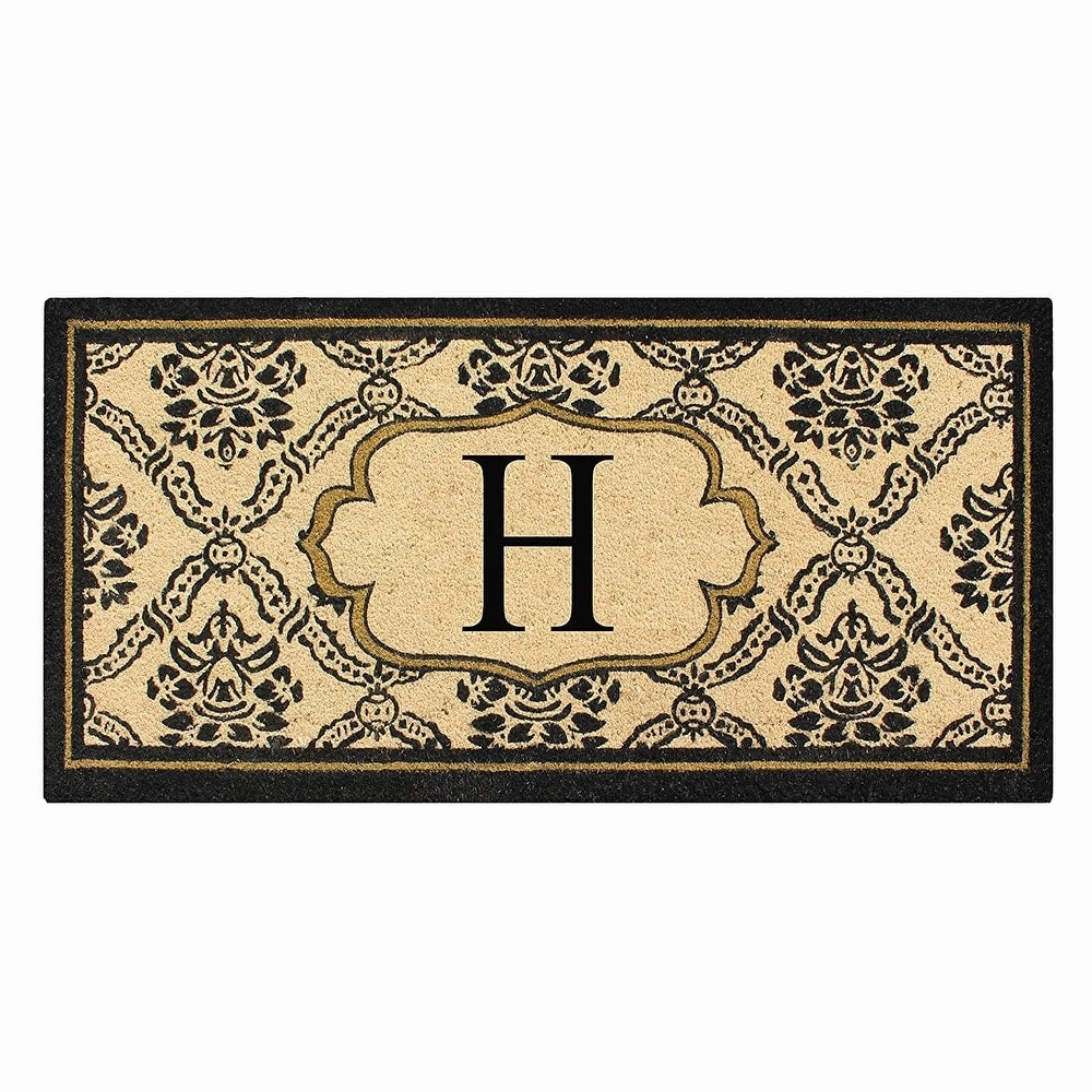 A1HC Uriel Bleached Coir Anti-shred Monogrammed Doormat. 30 X 60