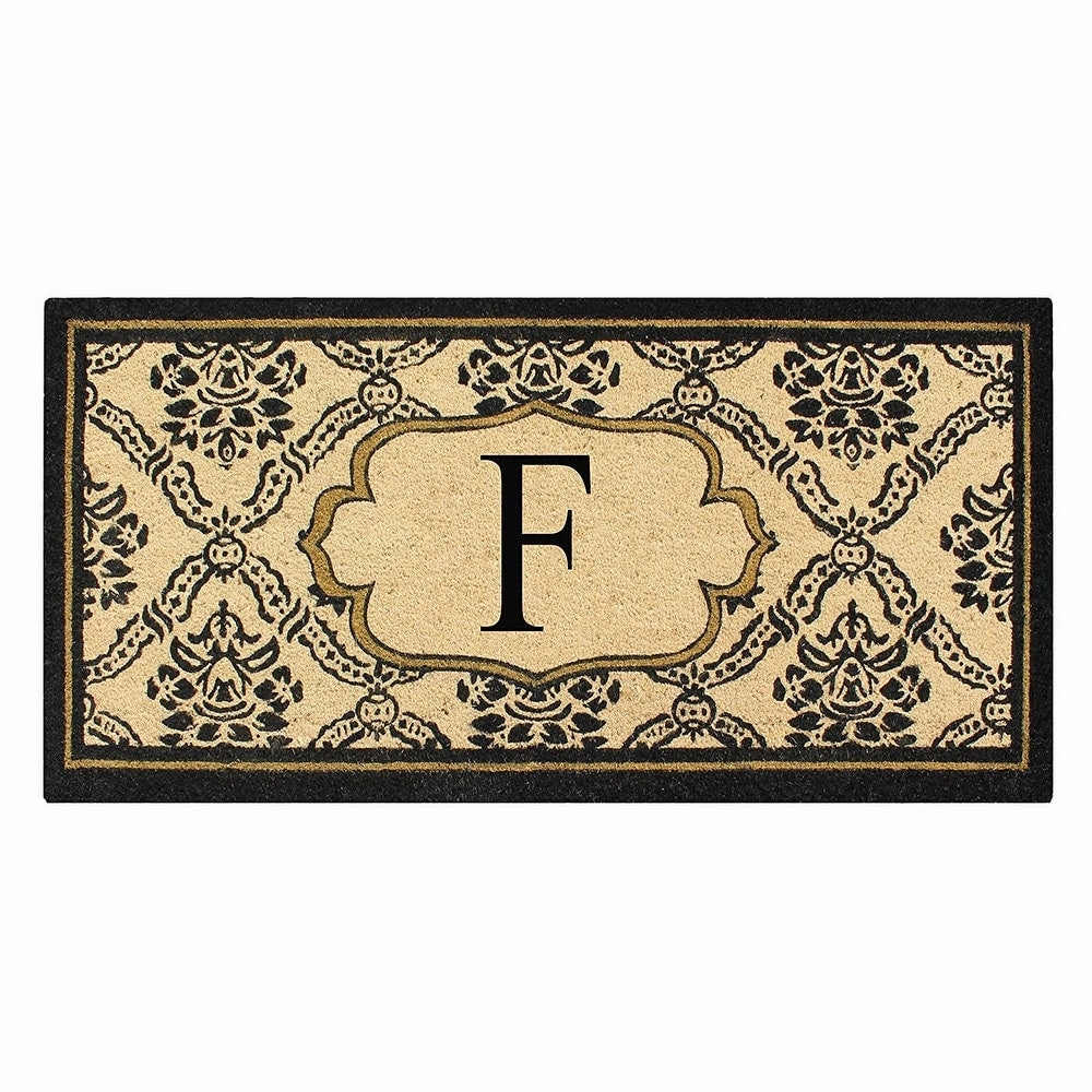 A1HC Uriel Bleached Coir Anti-shred Monogrammed Doormat. 30 X 60