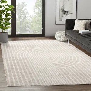 Abani Rugs Nuevo Beige Arch Pattern Knot Area Rug