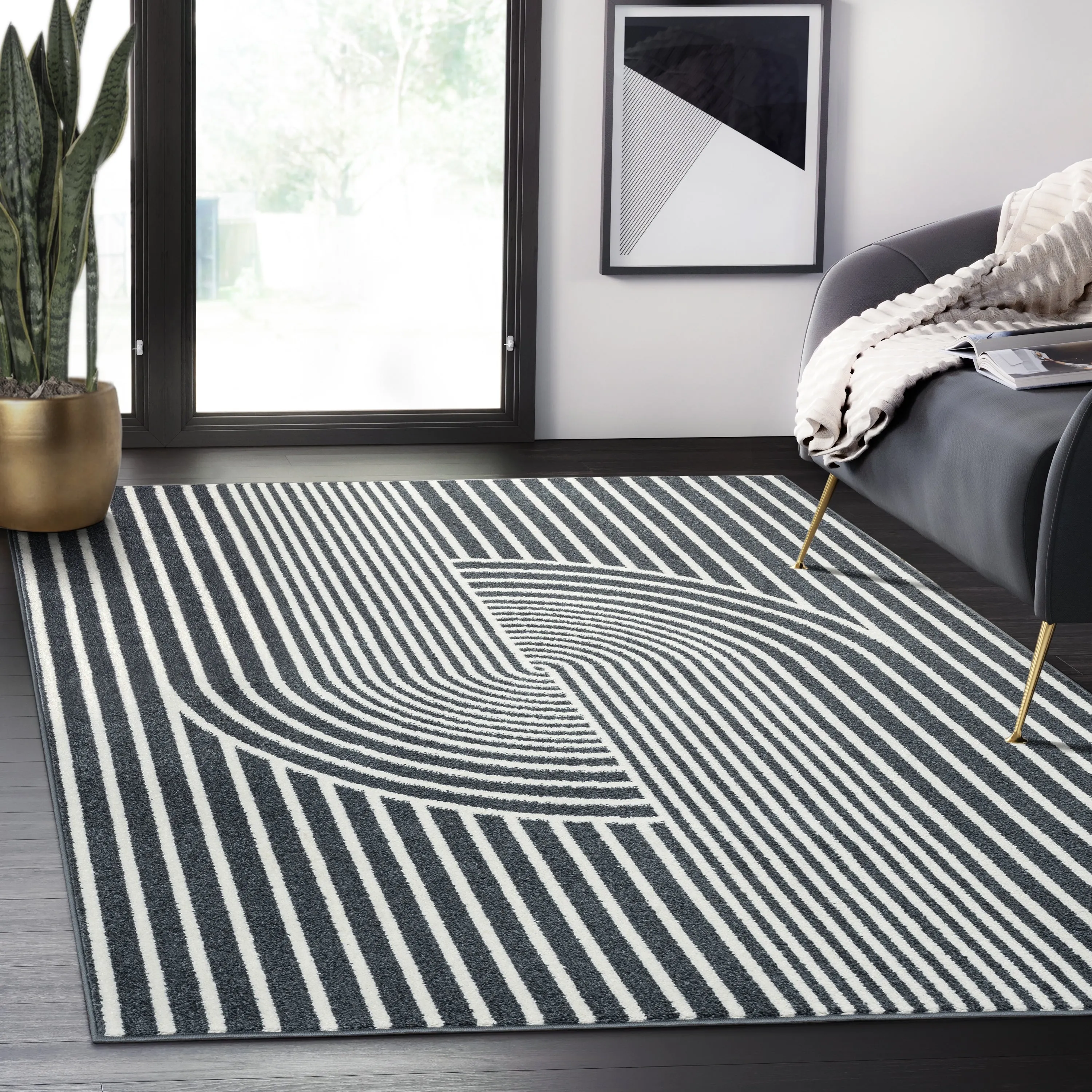 Abani Rugs Nuevo Beige Arch Pattern Knot Area Rug