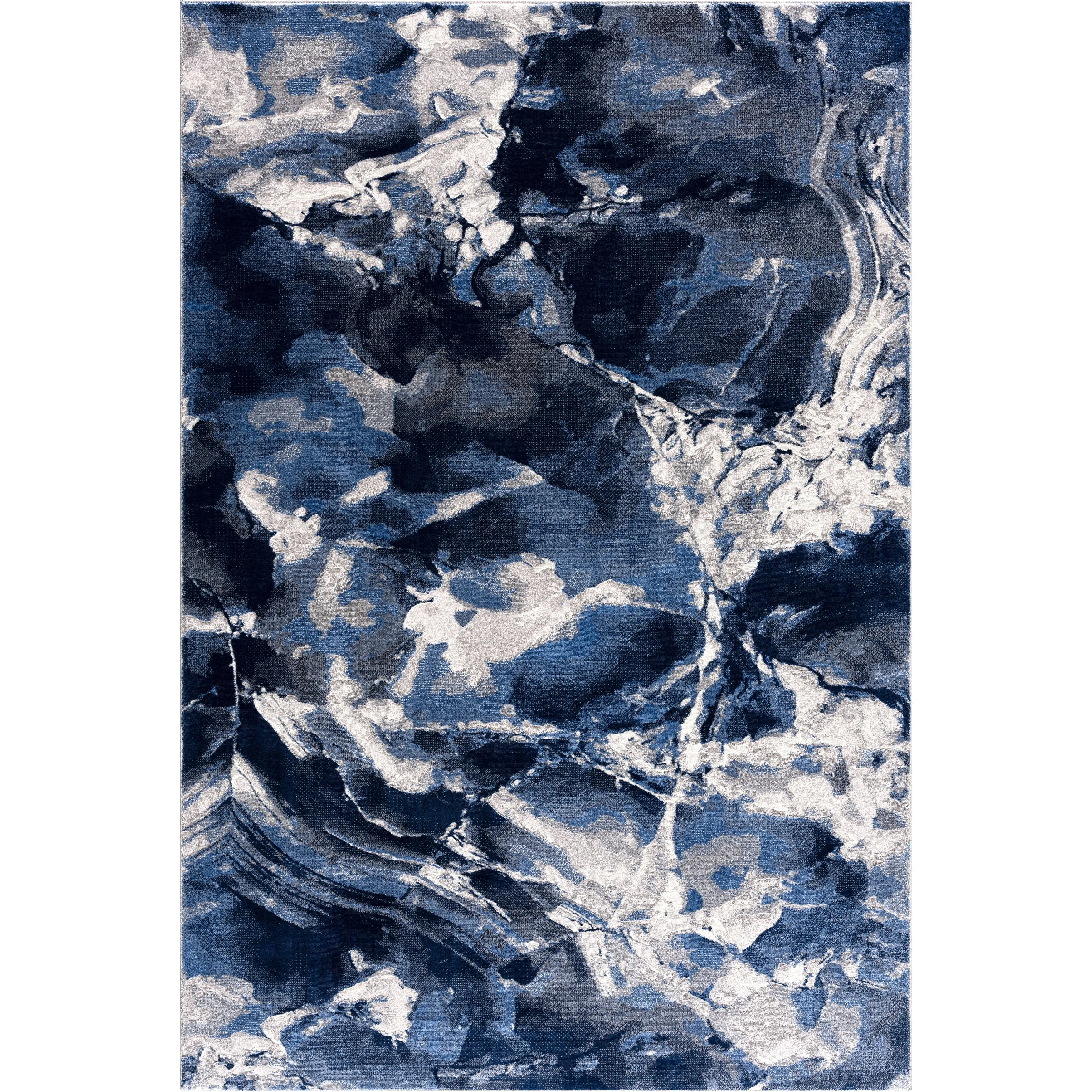Abani Rugs Regal REG110A Blue Grey Marble Ice Design Area Rug