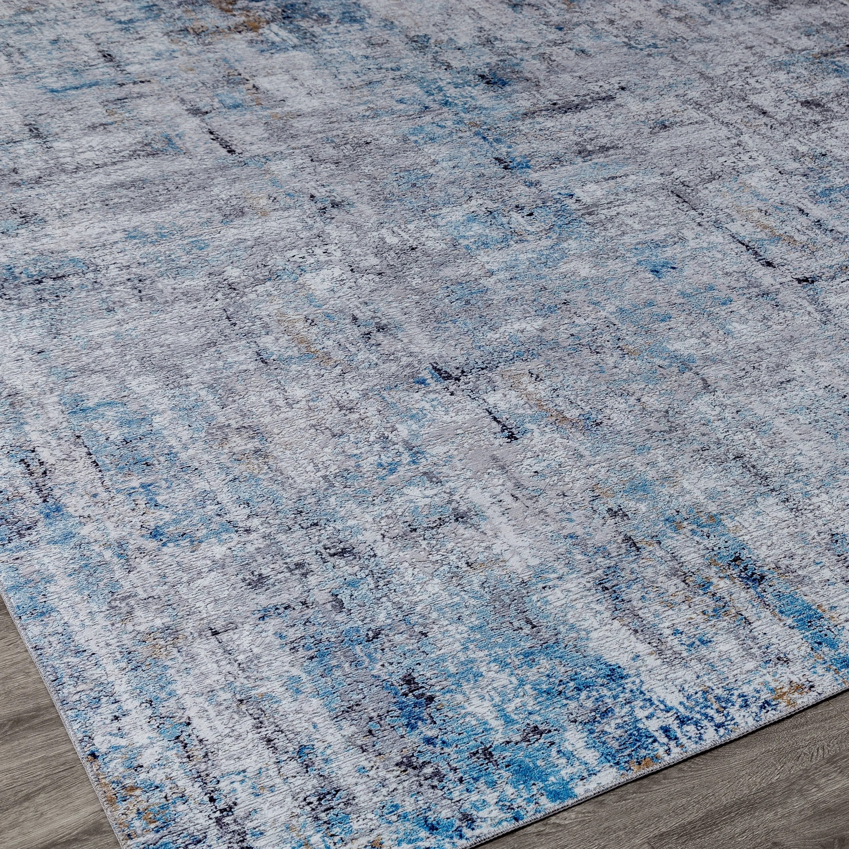 Abstract Blue/Grey Area Rug