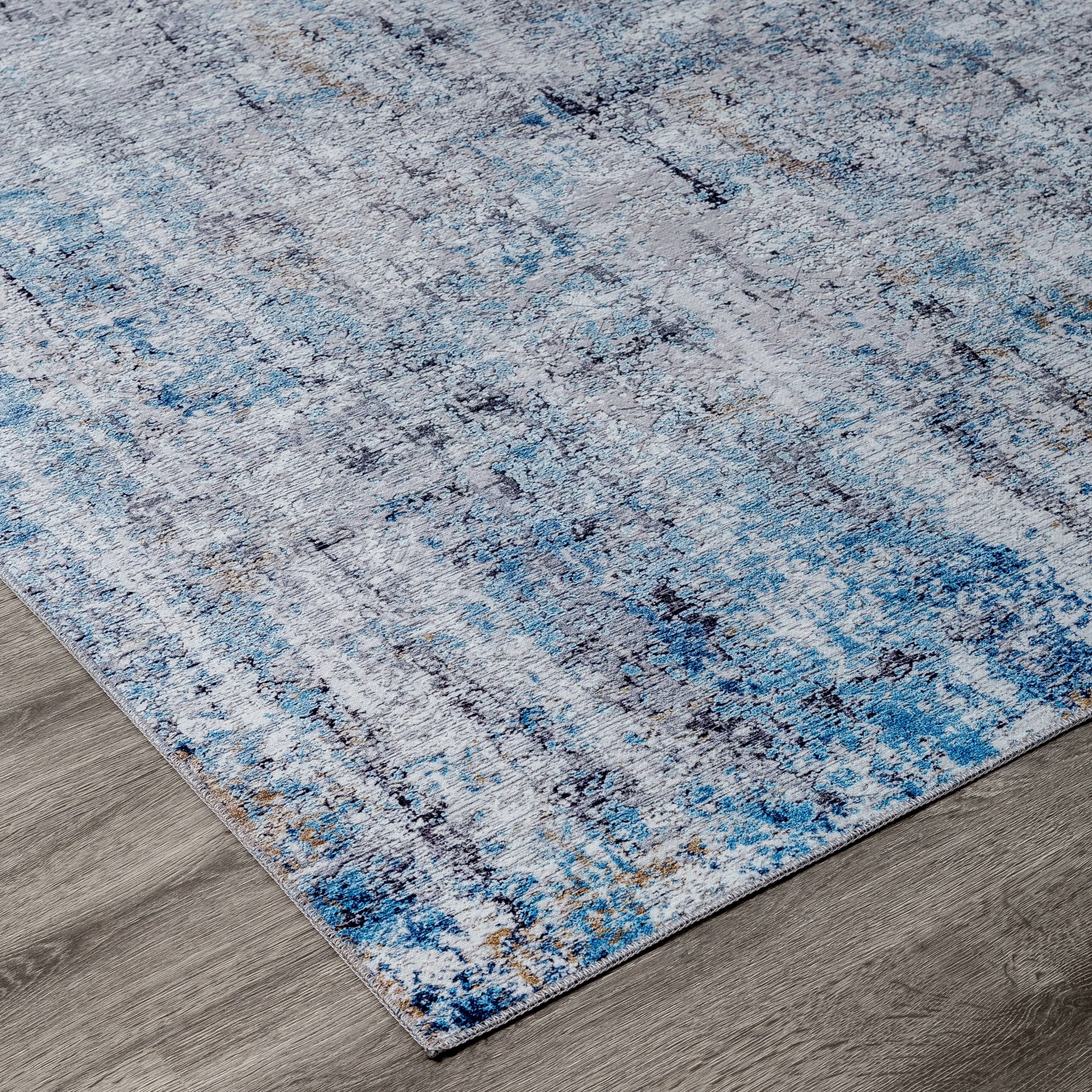 Abstract Blue/Grey Area Rug