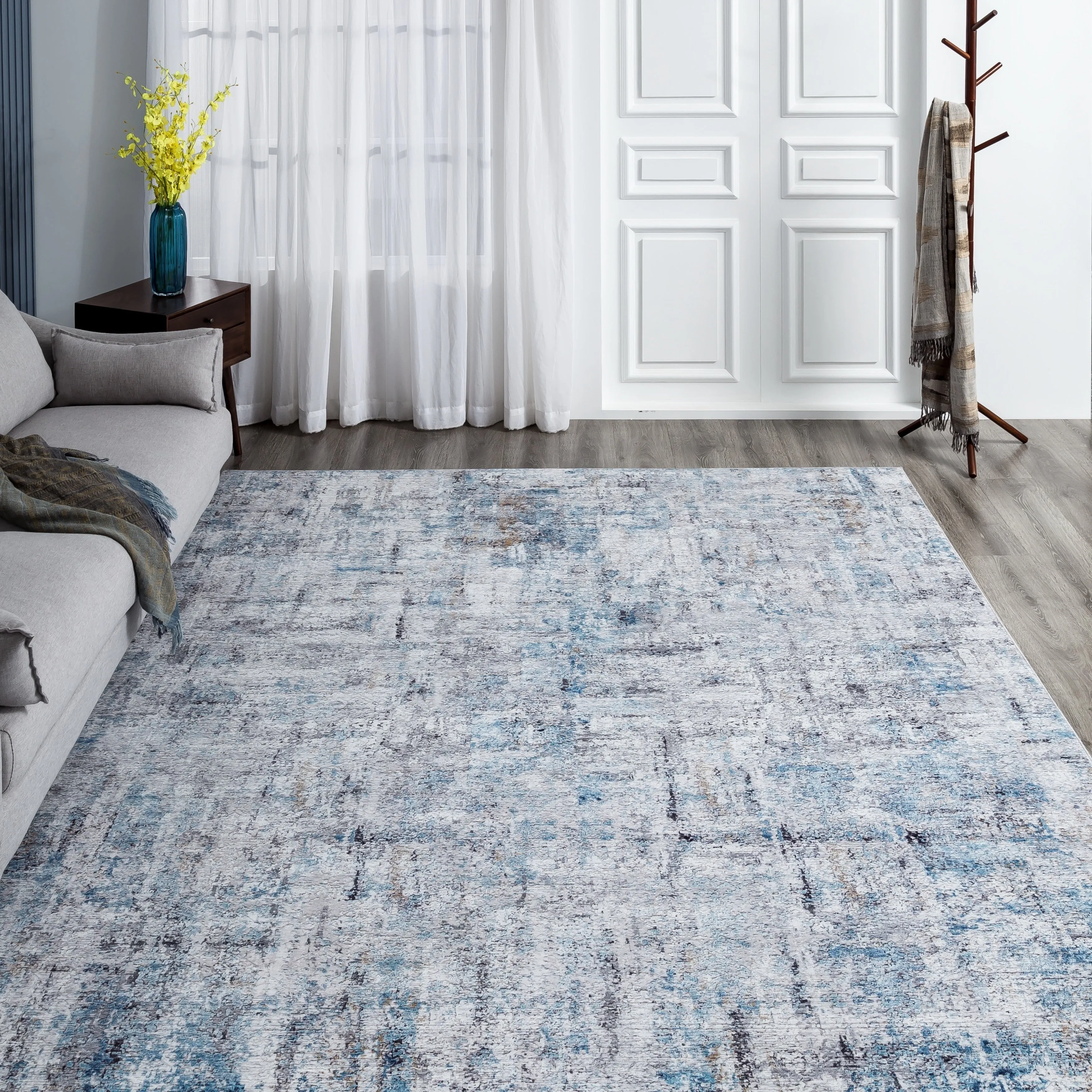 Abstract Blue/Grey Area Rug