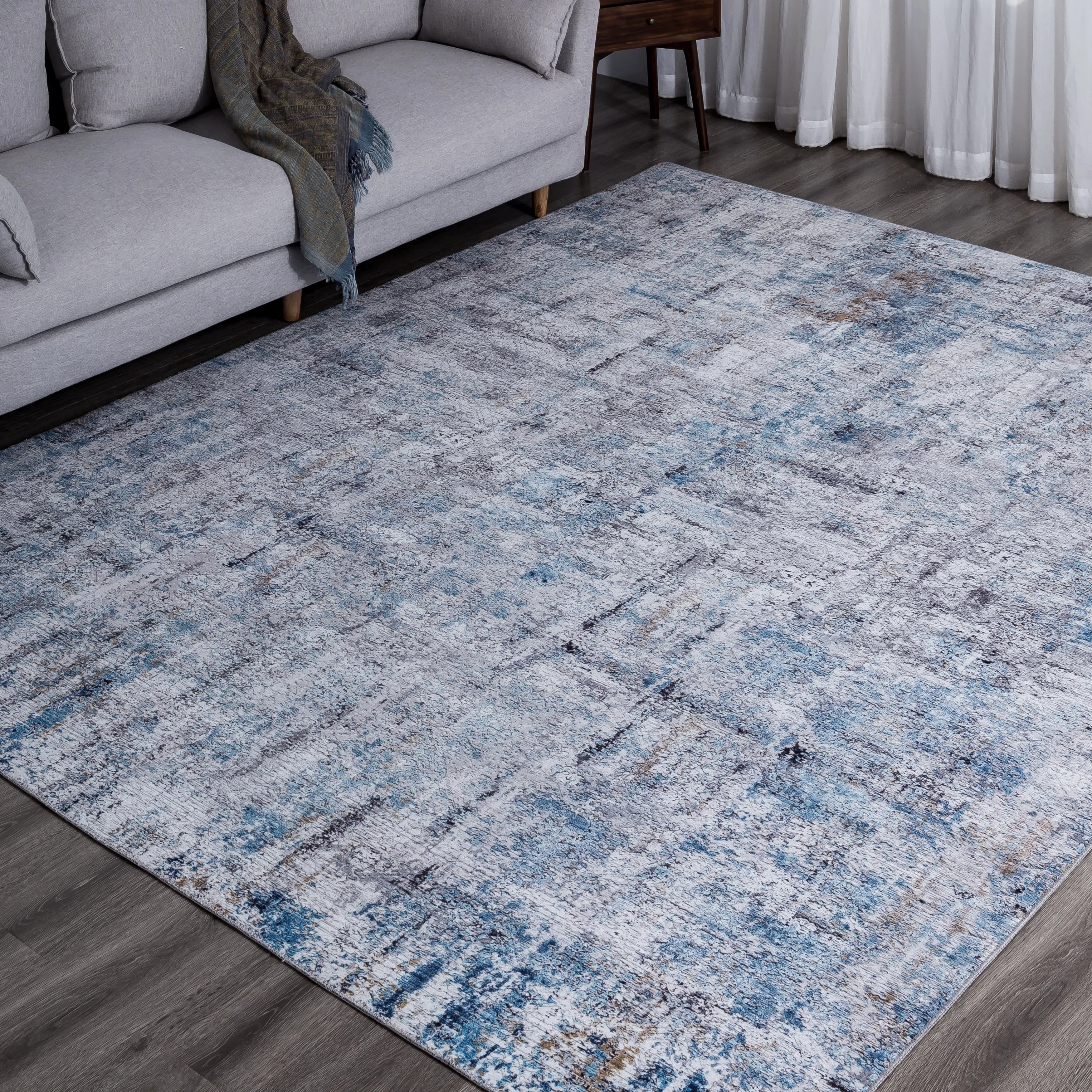 Abstract Blue/Grey Area Rug