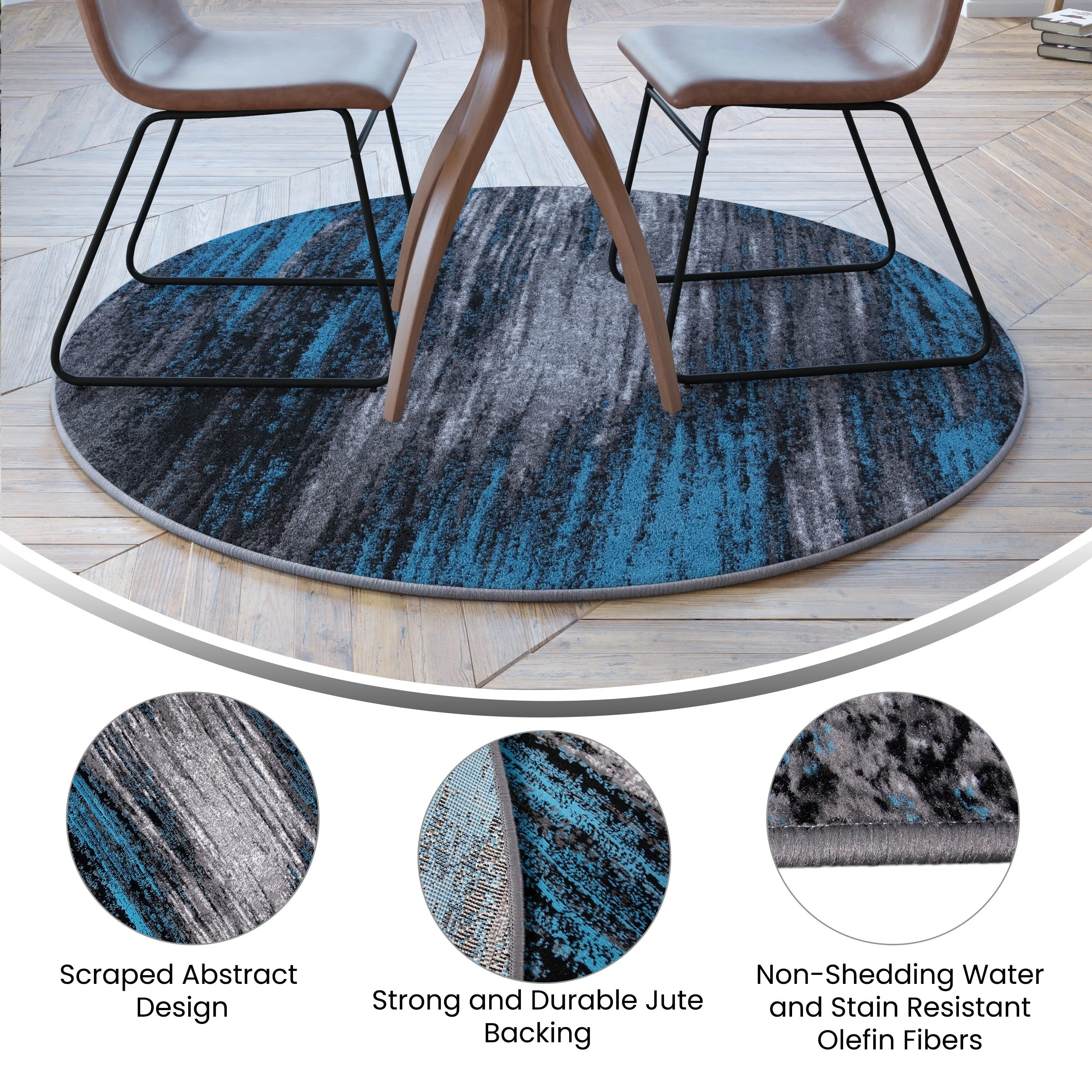 Abstract Style Accent Area Rug - Scraped Pattern